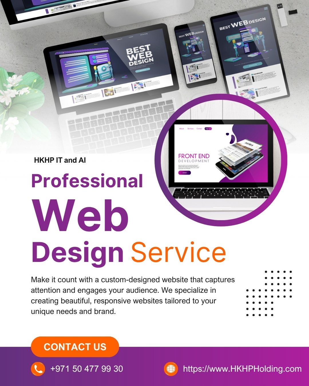 Professional website design package by HKHP IT and AI